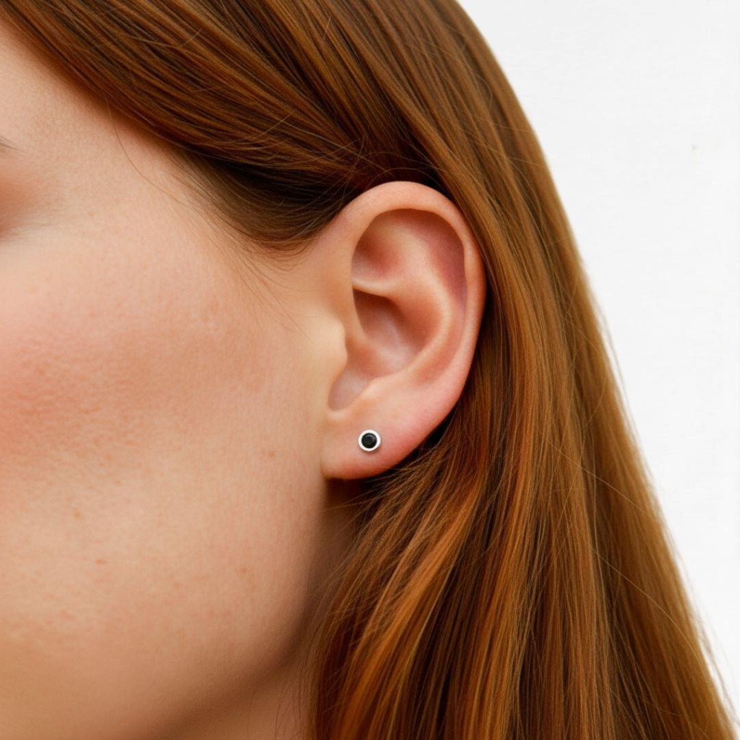 Boucle d'oreille noir femme argent 925 Black Mania 2