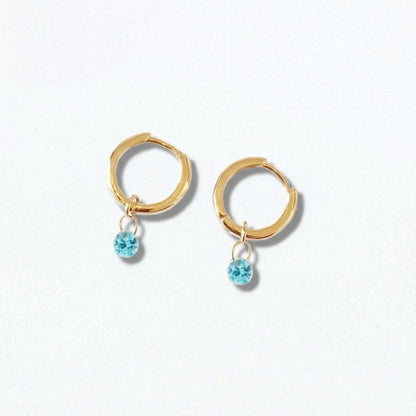 Boucles d'oreilles bleu créoles plaqué or 18K 1,5 cm Elda Bellaime 4