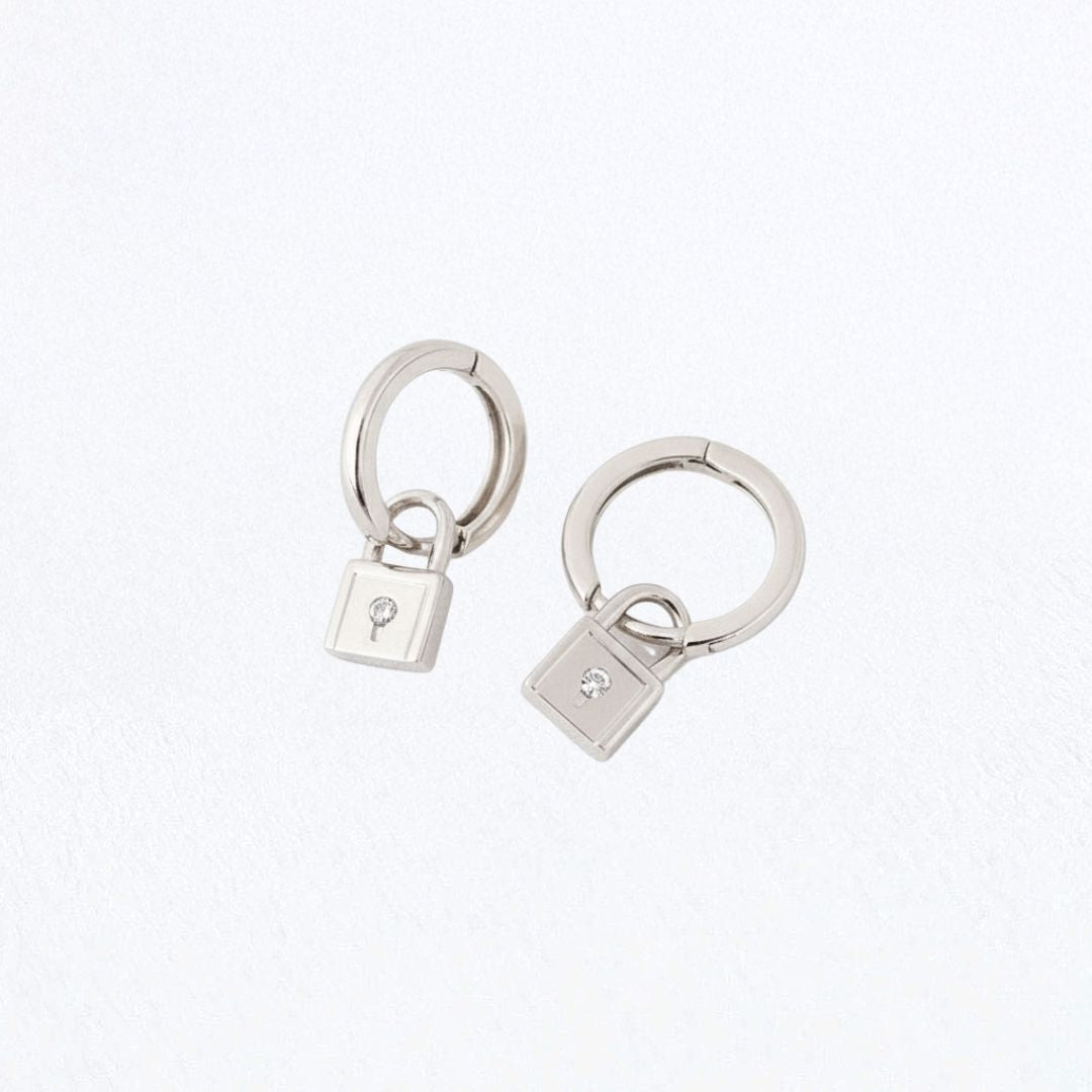 Boucle d'oreille cadenas argent 925 Bellaime 4