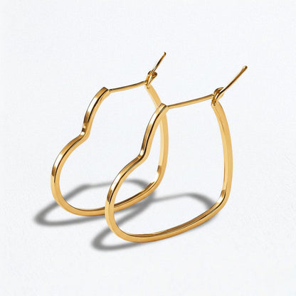 Boucle d'oreille creole coeur plaqué or 18K 4 cm Pure Love Bellaime