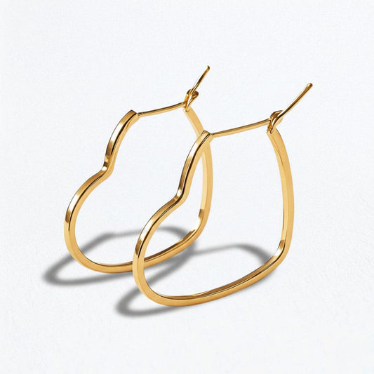 Boucle d'oreille creole coeur plaqué or 18K 4 cm Pure Love Bellaime