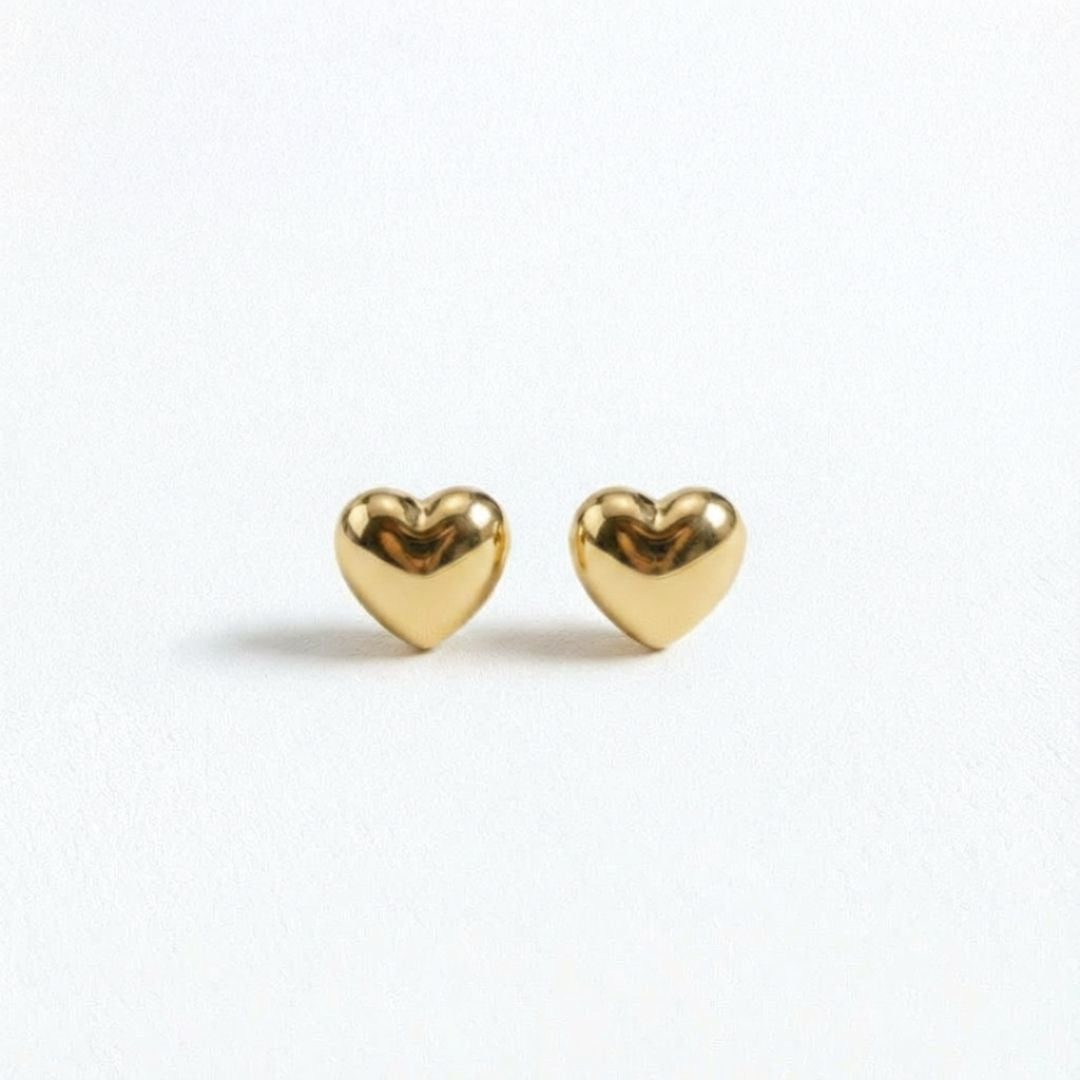 Puces d'Oreilles coeur Love Me Plaqué Or 18K Bellaime