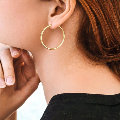 Boucles d'oreilles créoles 3 cm plaqué or  Basic & Perfect Bellaime 2