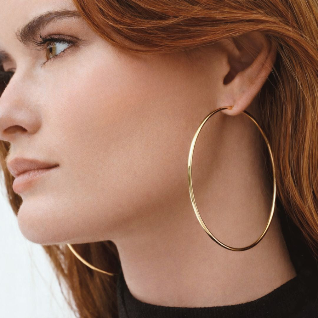 Boucles d'oreilles créoles 7 cm acier inoxydable Bellaime 2