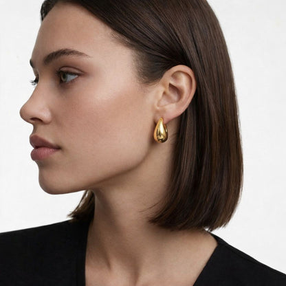 Boucles d'oreilles créoles acier inoxydable or Alba Bellaime 3