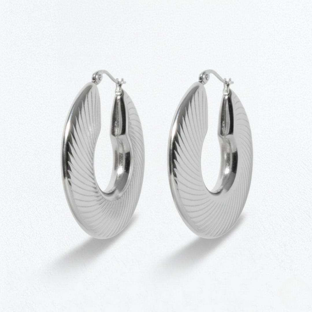 Boucles d'oreilles creoles acier inoxydable argent Maeva Bellaime