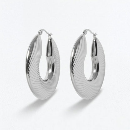 Boucles d'oreilles creoles acier inoxydable argent Maeva Bellaime