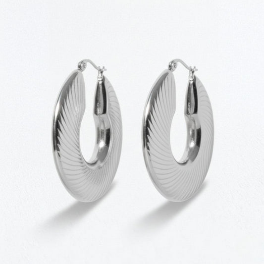 Boucles d'oreilles creoles acier inoxydable argent Maeva Bellaime