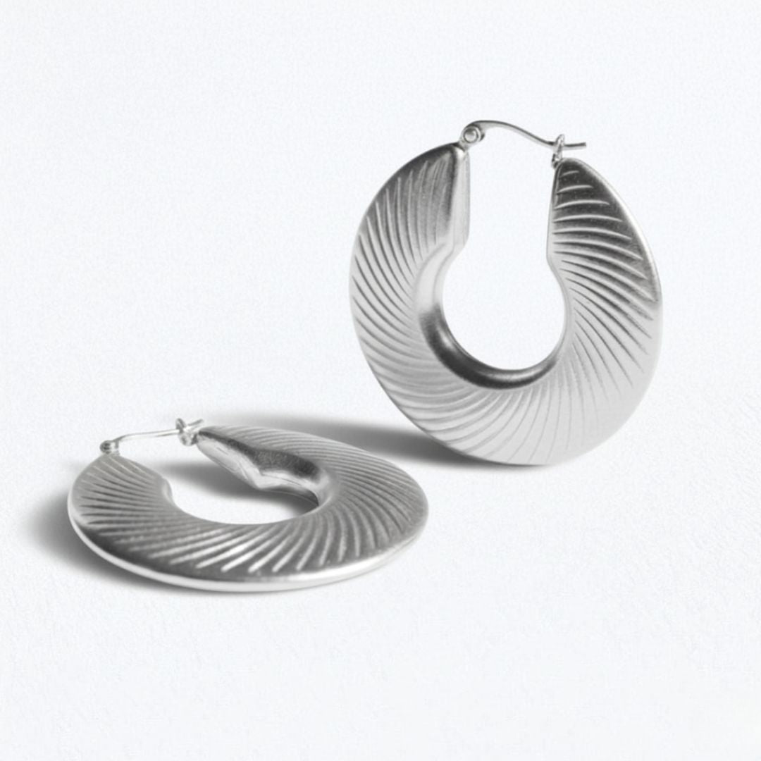 Boucles d'oreilles creoles acier inoxydable argent Maeva Bellaime 4