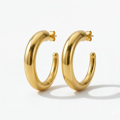 Boucles d'oreilles créoles acier inoxydable Ella Bellaime