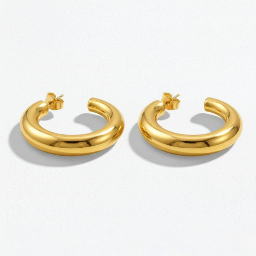 Boucles d'oreilles créoles acier inoxydable Ella Bellaime 5