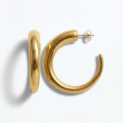 Boucles d'oreilles créoles acier inoxydable Ella Bellaime 6