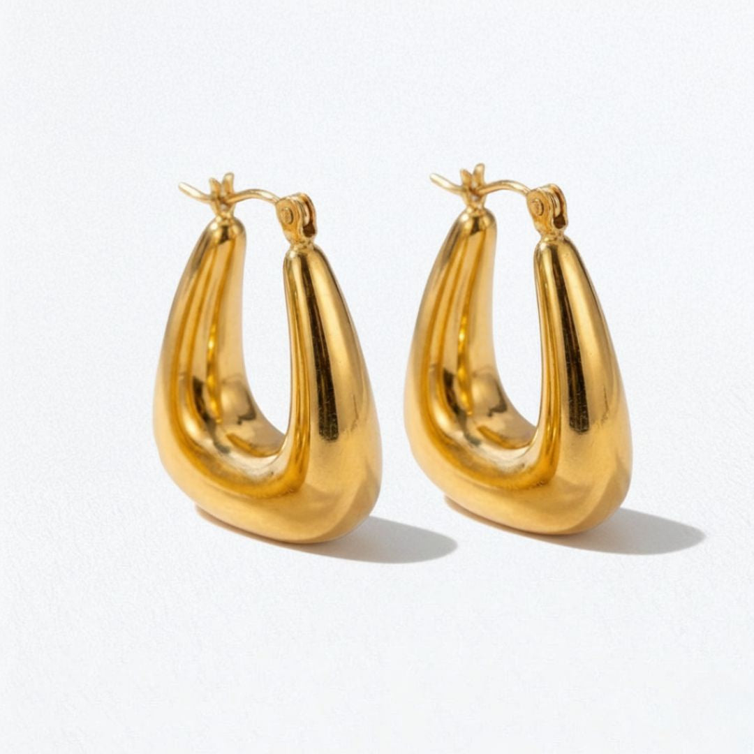 Boucles d'oreilles creoles acier inoxydable or Iris Bellaime