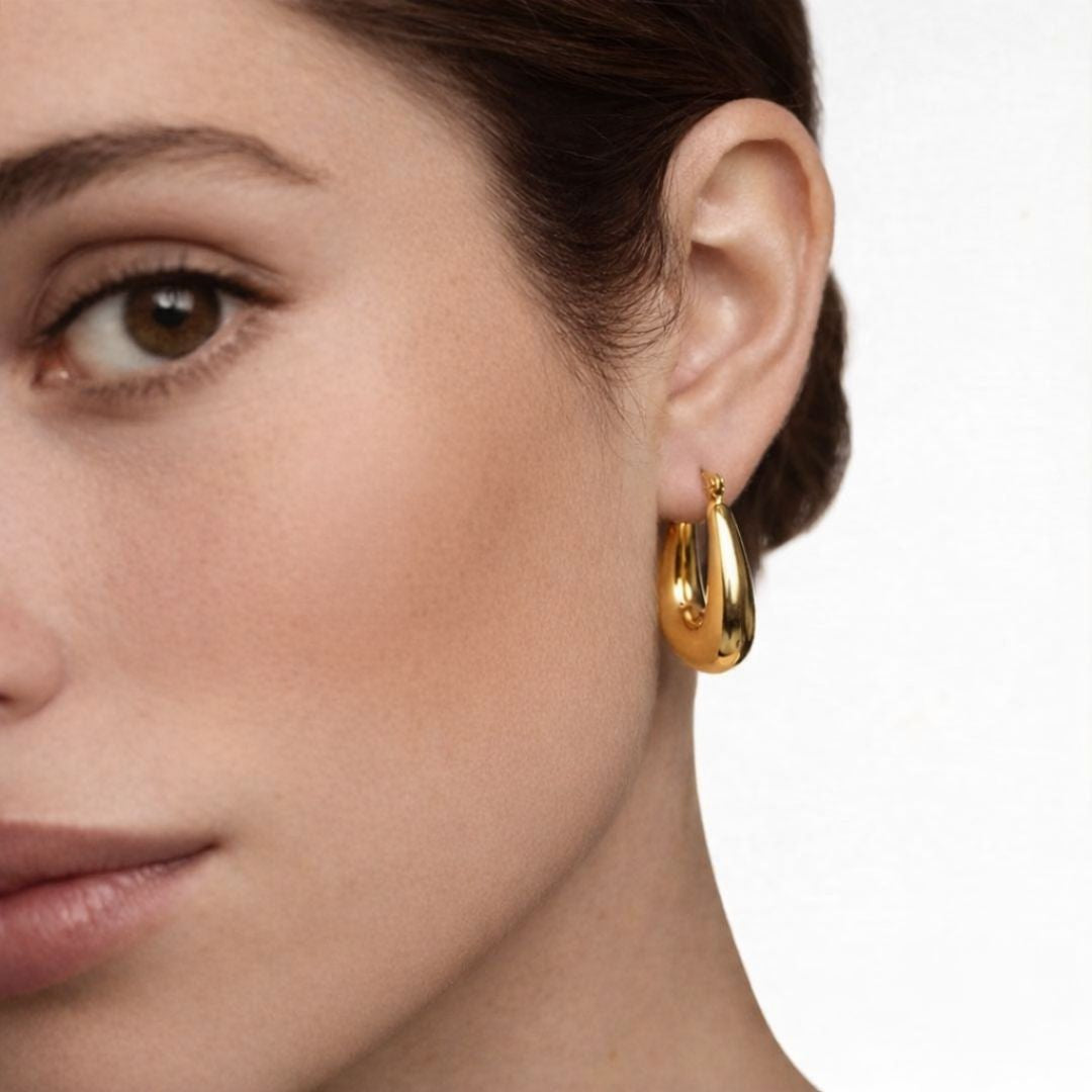 Boucles d'oreilles creoles acier inoxydable or Iris Bellaime 2