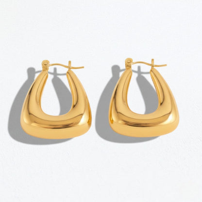 Boucles d'oreilles creoles acier inoxydable or Iris Bellaime 4