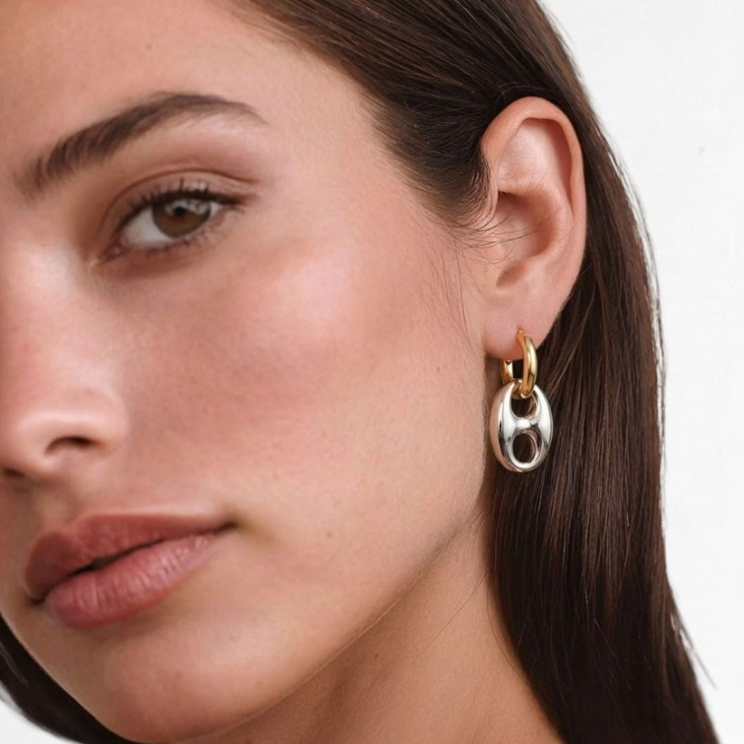 Boucles d'oreilles acier inoxydable or argent Lina 3