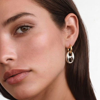 Boucles d'oreilles acier inoxydable or argent Lina 3