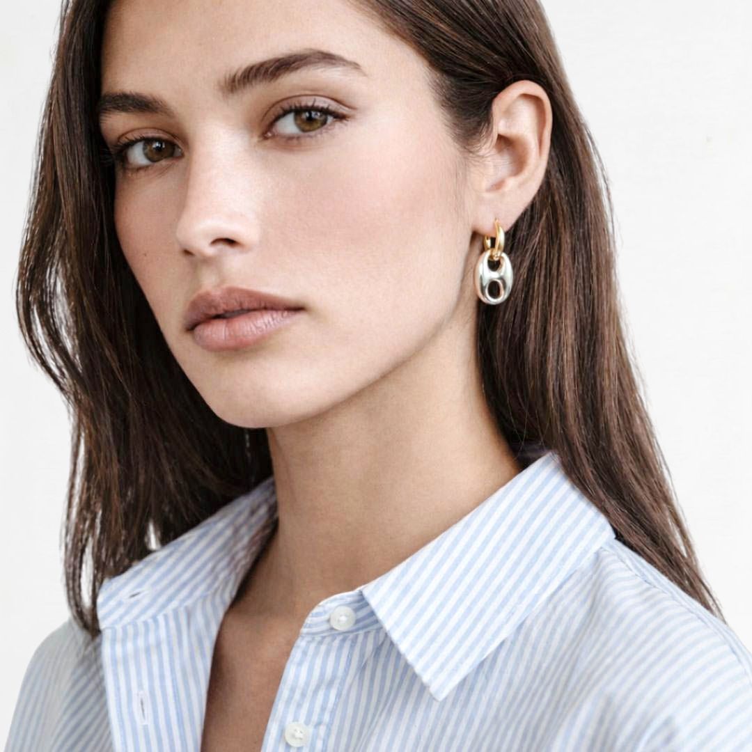 Boucles d'oreilles acier inoxydable or argent Lina Bellaime 2