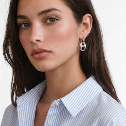 Boucles d'oreilles acier inoxydable or argent Lina 2