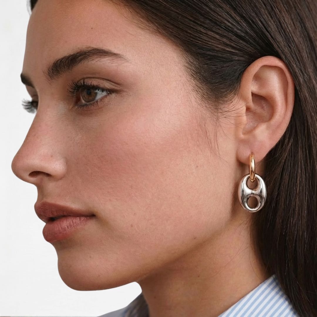 Boucles d'oreilles acier inoxydable or argent Lina 4