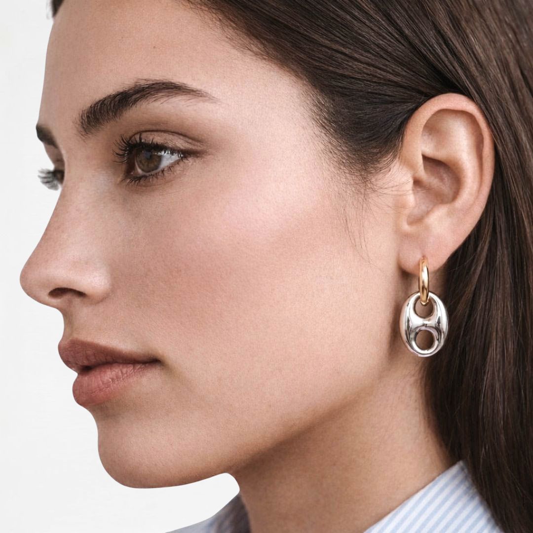 Boucles d'oreilles acier inoxydable or argent Lina Bellaime 4