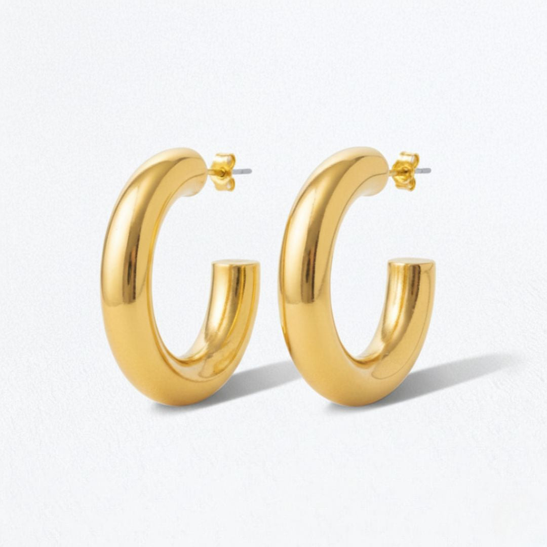 Boucles d'oreilles creoles cier inoxydable or Lisa Bellaime