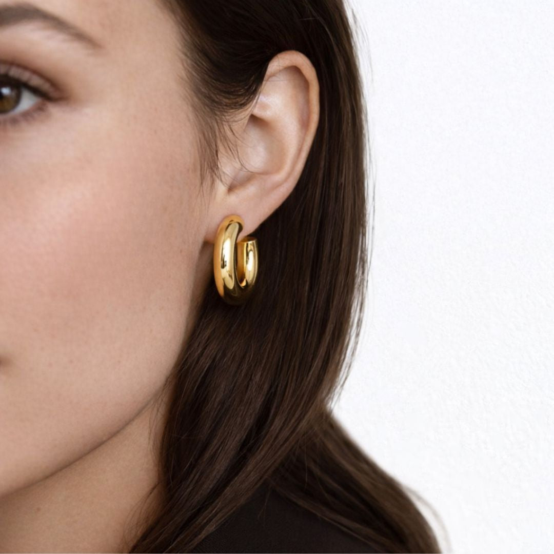 Boucles d'oreilles creoles cier inoxydable or Lisa Bellaime 3