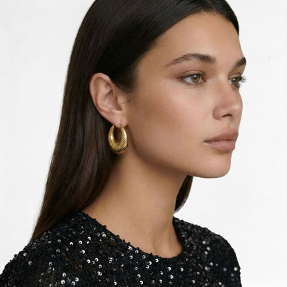 Boucles d'oreilles créoles acier inoxydable Lorie Bellaime 3