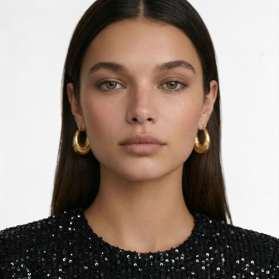 Boucles d'oreilles créoles acier inoxydable Lorie Bellaime 4