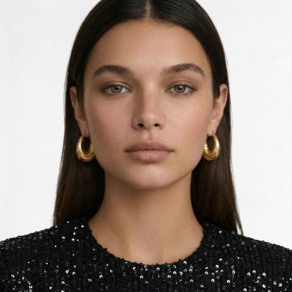 Boucles d'oreilles créoles acier inoxydable Lorie Bellaime 4