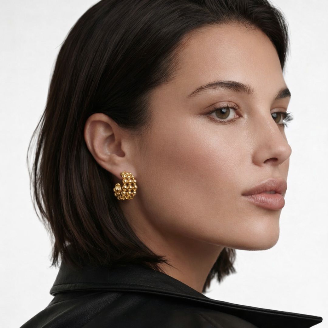 Boucles d'oreilles creoles acier inoxydable Louna Bellaime 2