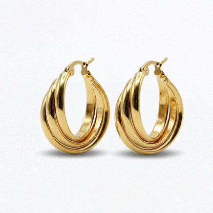 Boucles d'oreilles créoles acier inoxydable or Lucia Bellaime