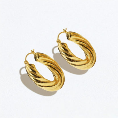 Boucles d'oreilles créoles acier inoxydable Lena Bellaime 4