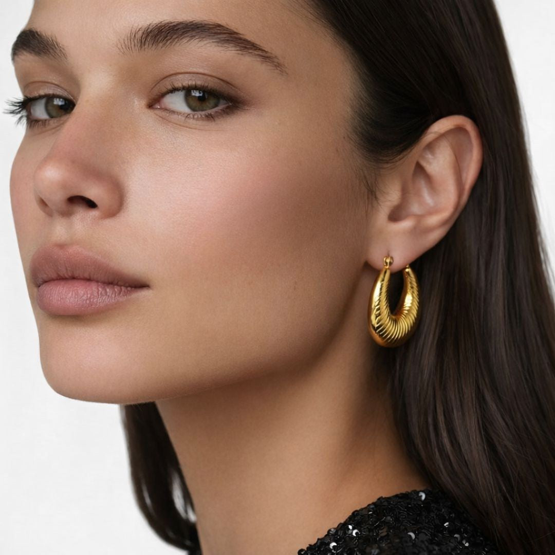 Boucles d'oreilles créoles acier inoxydable Lorie Bellaime 2