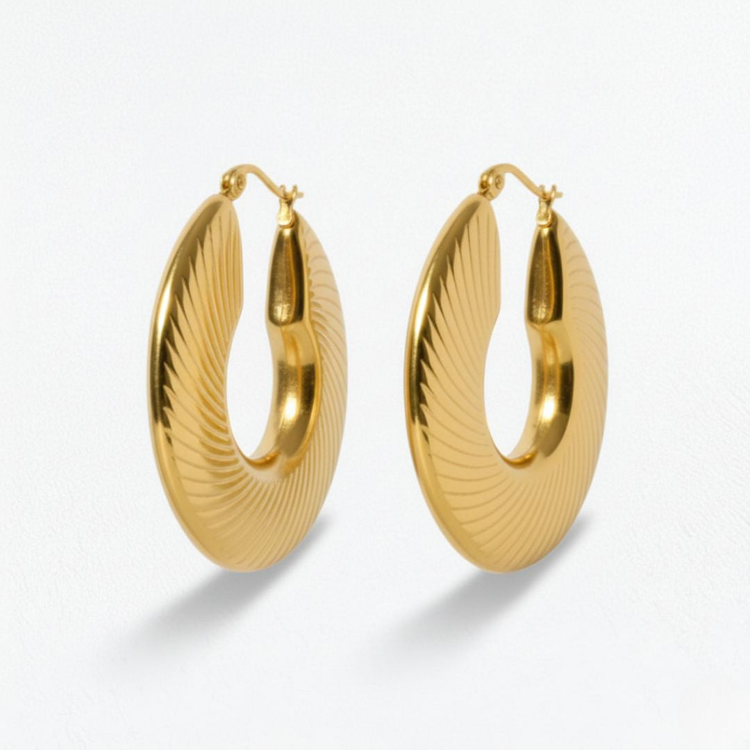 Boucles d'oreilles creoles acier inoxydable or Maeva Bellaime