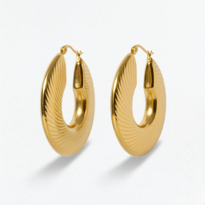 Boucles d'oreilles creoles acier inoxydable or Maeva Bellaime