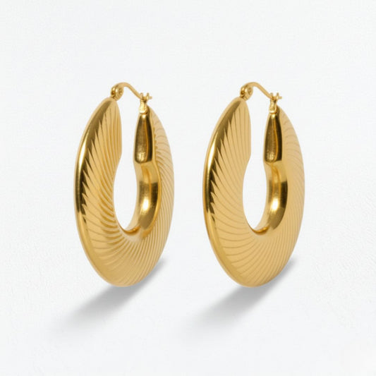 Boucles d'oreilles creoles acier inoxydable or Maeva Bellaime