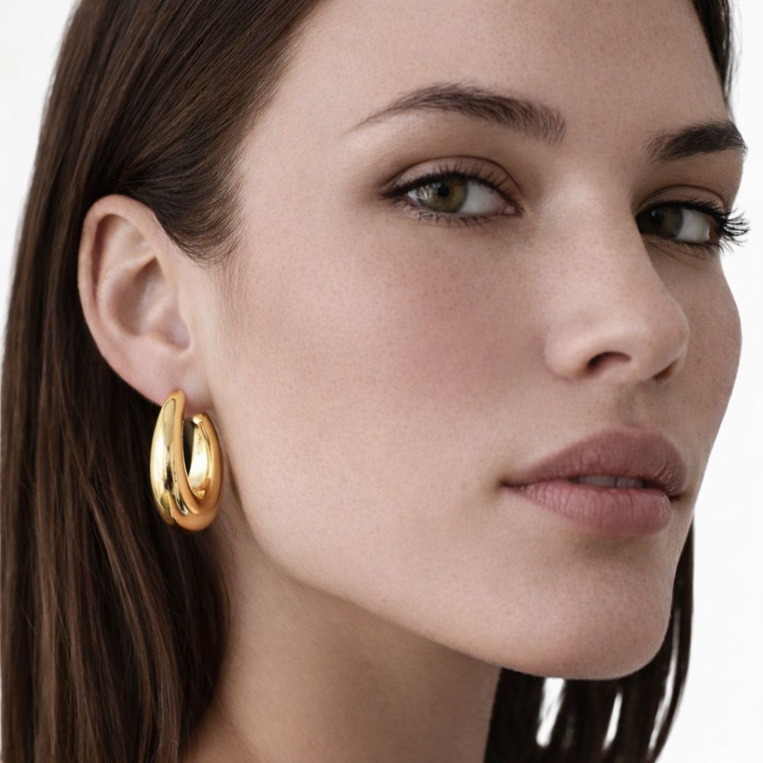 Boucles d'oreilles créoles acier inoxydable Margaux Bellaime 2