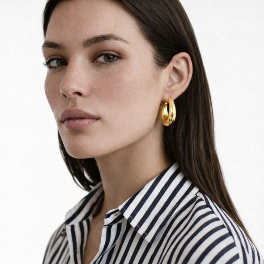 Boucles d'oreilles créoles acier inoxydable Margaux Bellaime 3