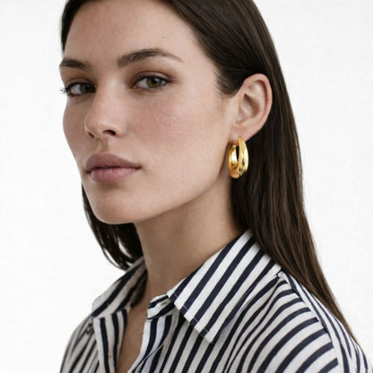 Boucles d'oreilles créoles acier inoxydable Margaux Bellaime 3