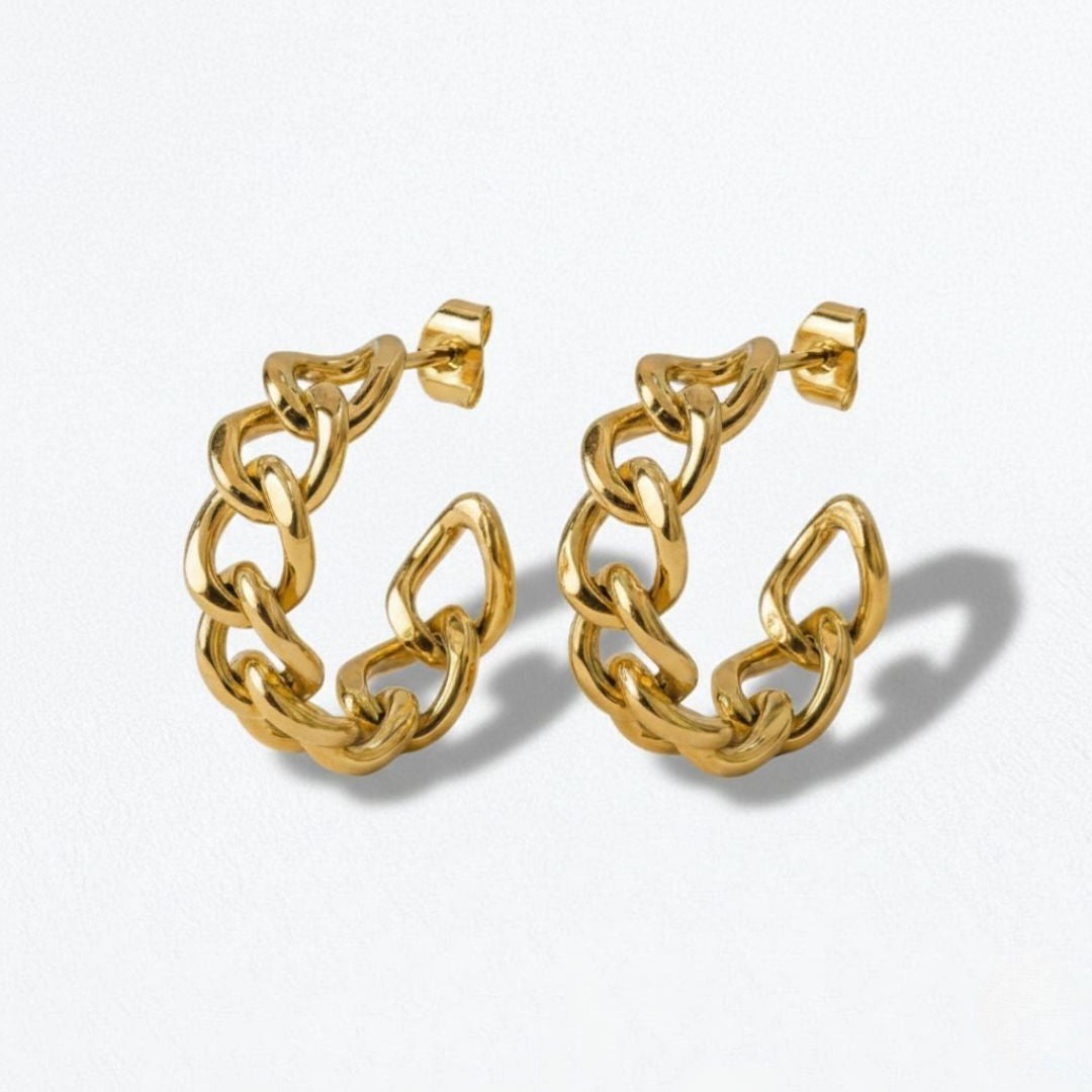 Boucles d'oreilles creoles acier inoxydable or Paloma Bellaime