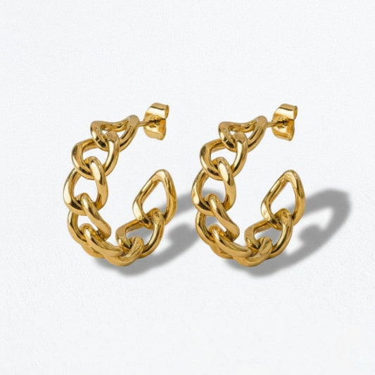 Boucles d'oreilles creoles acier inoxydable or Paloma Bellaime