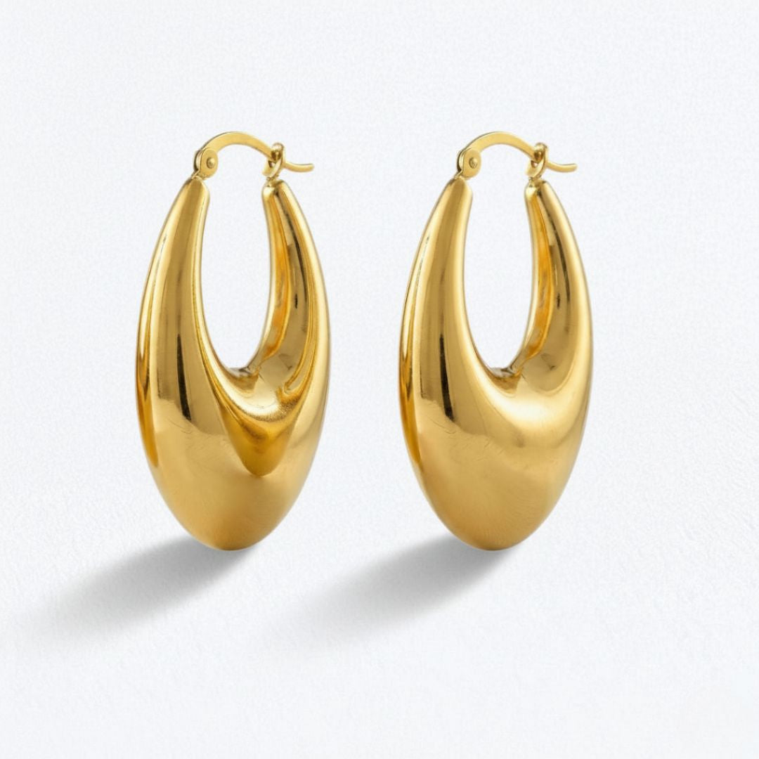 Boucles d'oreilles creoles acier inoxydable or Vela Bellaime