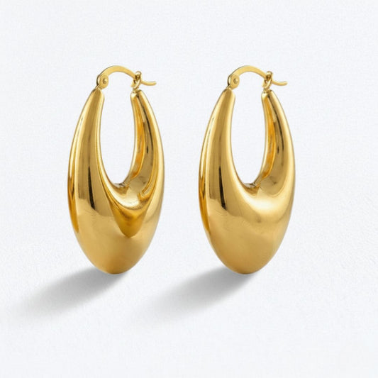 Boucles d'oreilles creoles acier inoxydable or Vela Bellaime