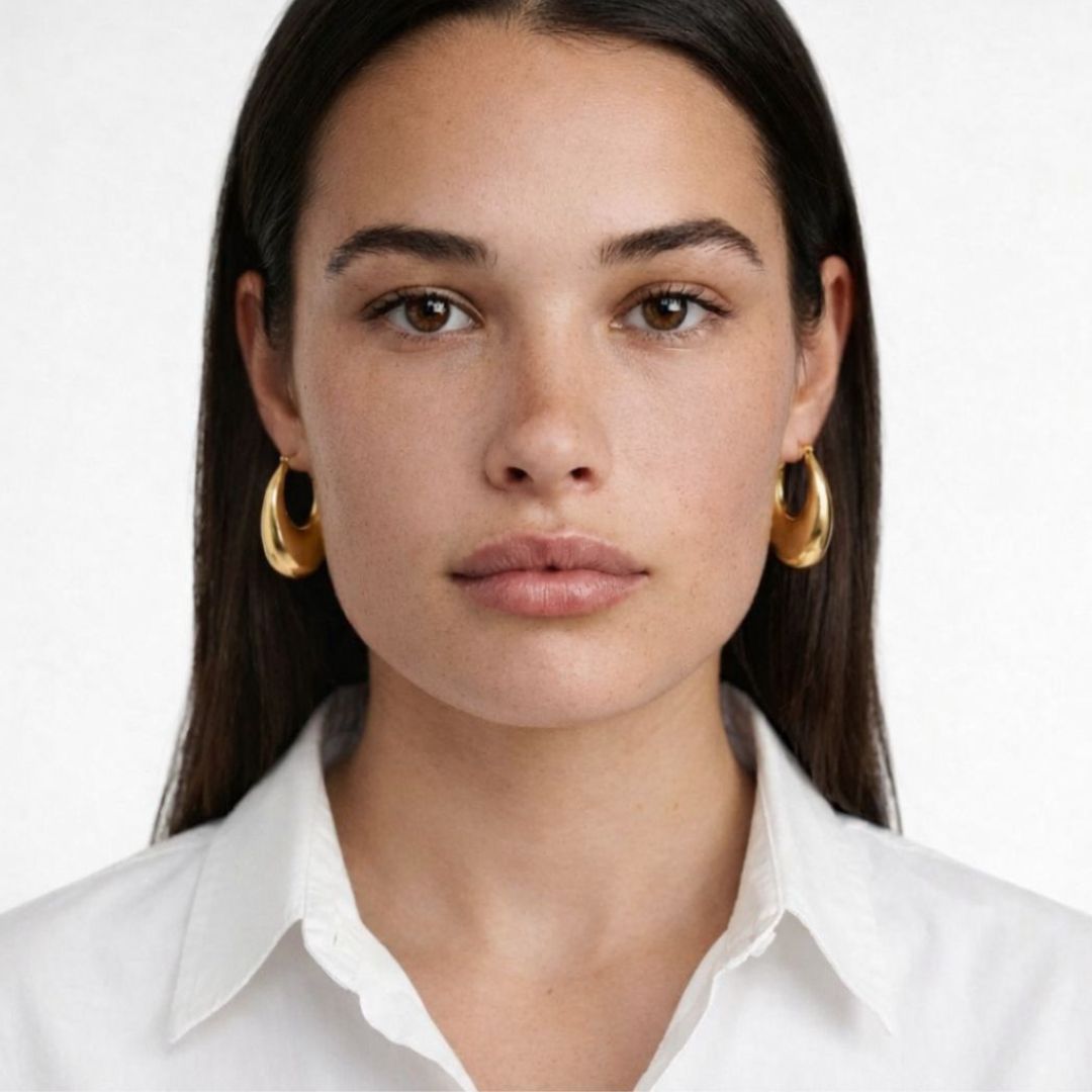 Boucles d'oreilles creoles acier inoxydable or Vela Bellaime 4