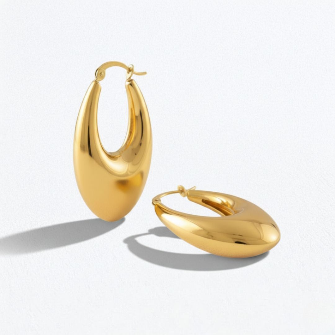 Boucles d'oreilles creoles acier inoxydable or Vela Bellaime 5