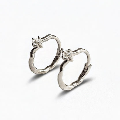 Boucles d'oreilles créoles argent 925 zirconium 1,5 cm Wallace One Bellaime