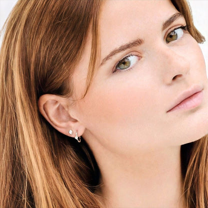 Boucles d'oreilles créoles argent 925 zirconium 1,5 cm Wallace One Bellaime 3