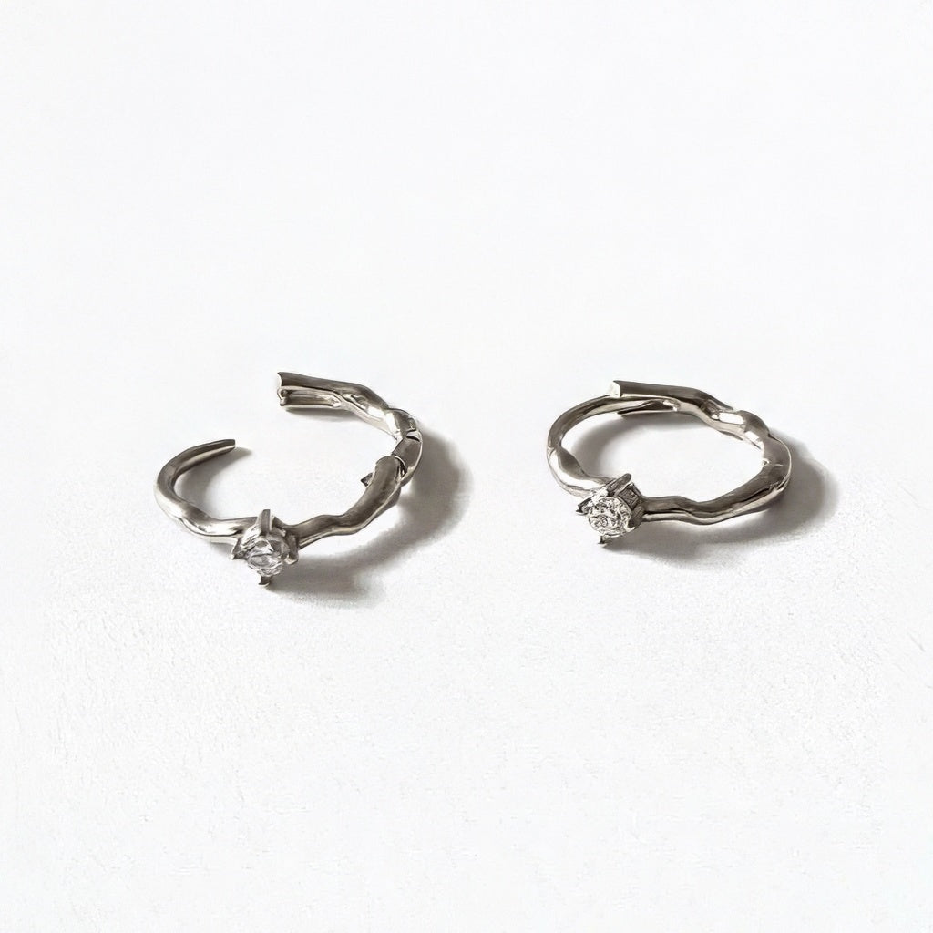 Boucles d'oreilles créoles argent 925 zirconium 1,5 cm Wallace One Bellaime 4