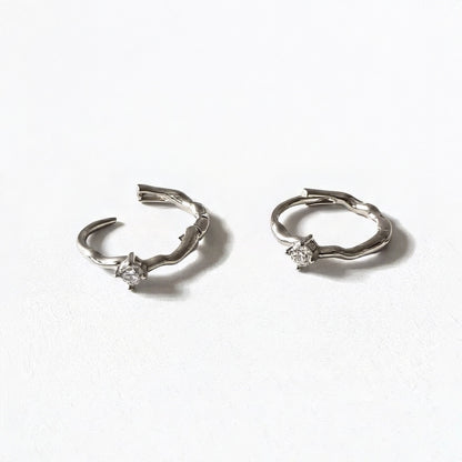 Boucles d'oreilles créoles argent 925 zirconium 1,5 cm Wallace One Bellaime 4